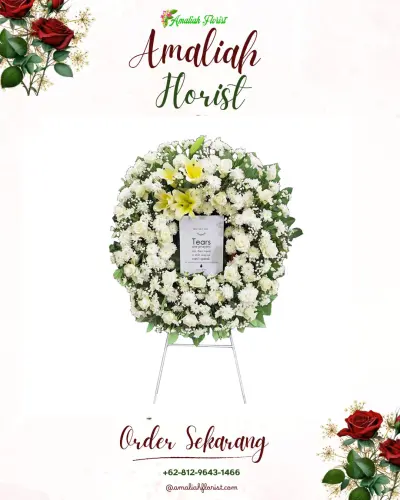 Krans Bunga Duka Cita di Rumah Duka Rawamangun
